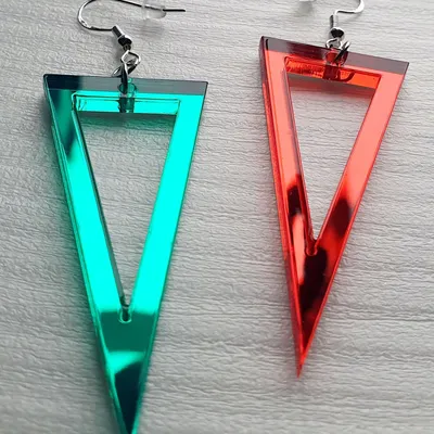 Boucles d'oreilles effet miroir crochets hypoallergénique plaqué argent 